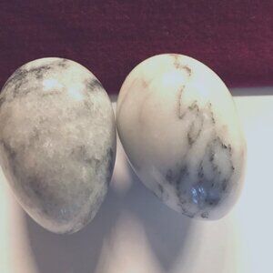 2  vintage marble Easter eggs  like new